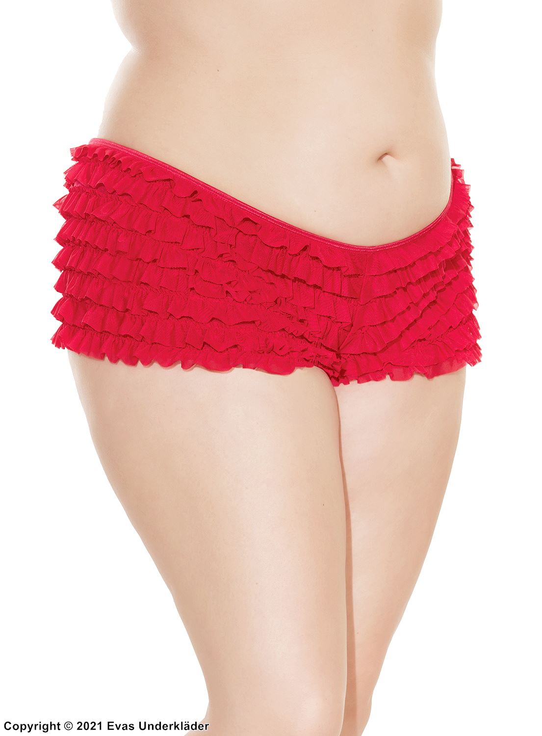 Boyshort-Höschen, großes Schleife, Rüschenbesatz, Plus Size